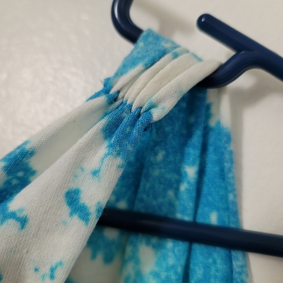 Don't Be A Salty BEACH cover-up, crop/tank top, blue tie-dye hand-made - Picture 5 of 7